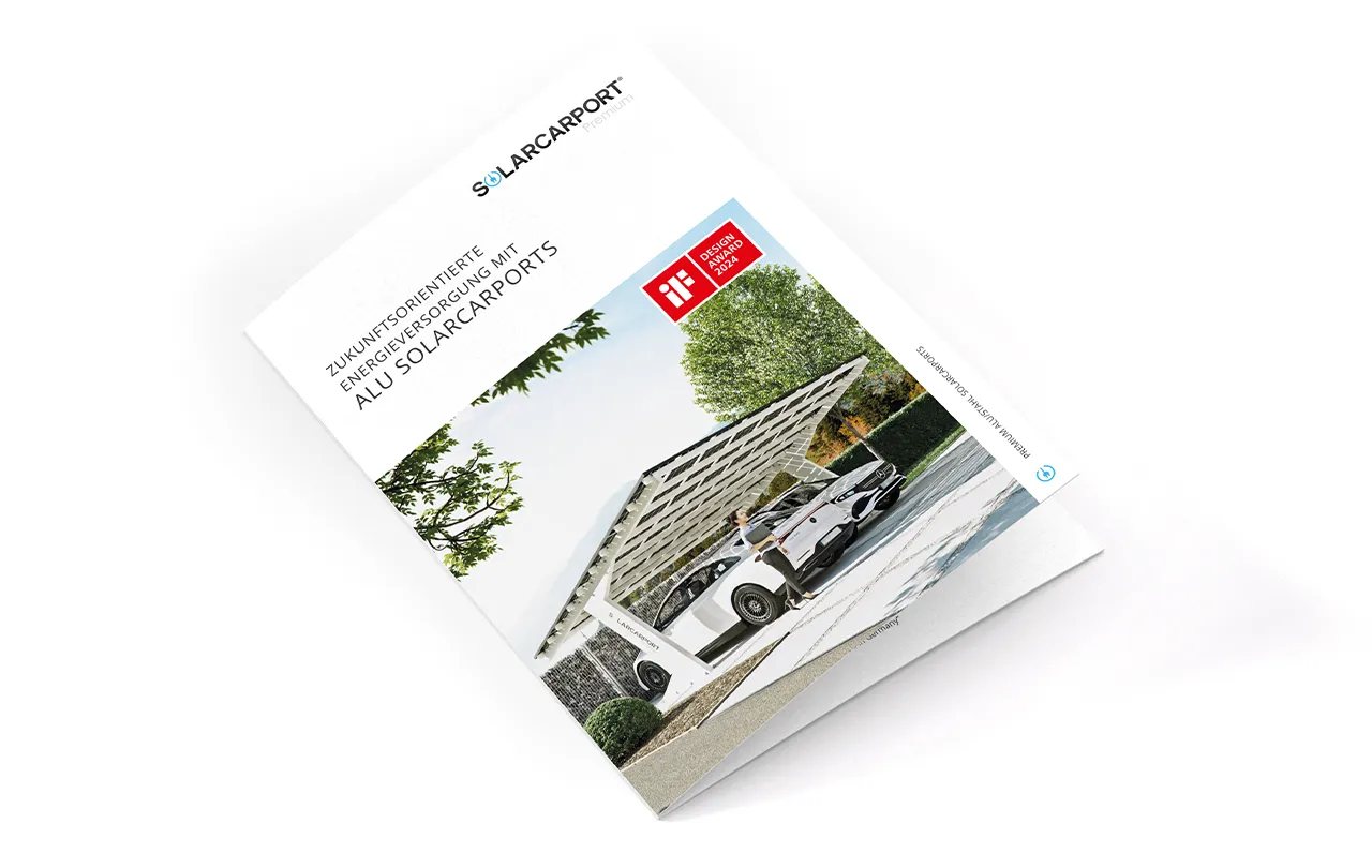 Solarcarport Alu Reihenanlagen Broschüre Mockup
